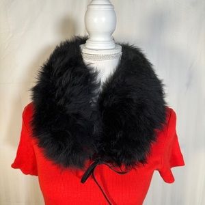Banana Republic Black Faux Fur Collar